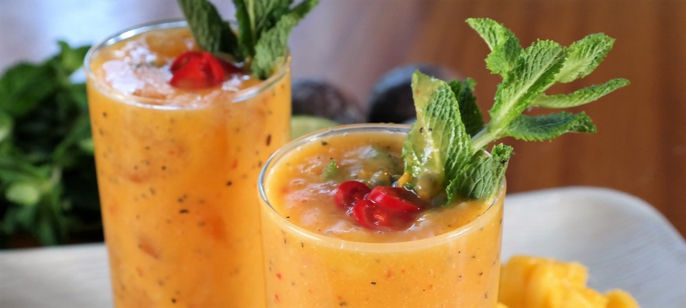 Hott and spicy mango and passion fruit smoothie